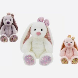 CONEJAS BEIGE ROSA Y GRIS 27 CM