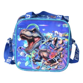 LUNCHERA TERMICA DOBLE CORREA RELIEVE DINO GAMER