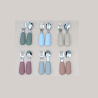 CUCHARA TENEDOR SILICONA Y METAL