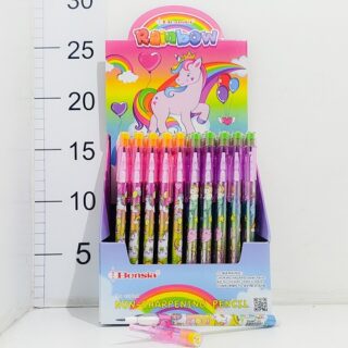 Lapiz ptas intercambiables unicornio c/glitter y goma