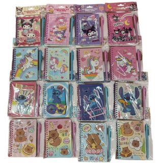 Cuaderno personaje surtido con birome 15x11cm