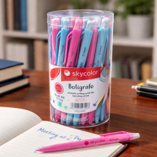 Birome boligrafo SKYCOLOR RETRACTIL 1mm AZUL x1pcs