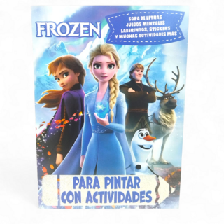 Libro actividades y para pintar c/stickers FROZEN