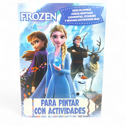 Libro actividades y para pintar c/stickers FROZEN