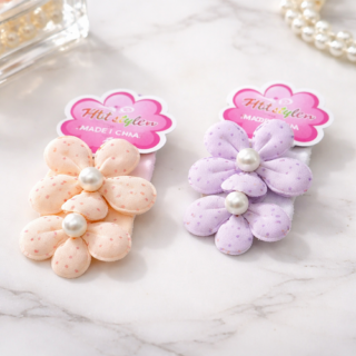 Colita de pelo c/flore y perla x2pcs