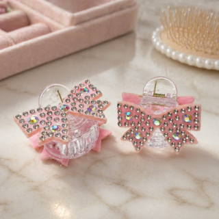 Broche de pelo mini c/moño y diamante x unidad