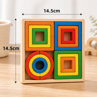 Puzzle geometrico de madera 14.5x14.5cm