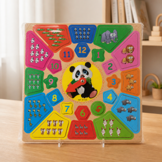 Reloj de madera c/pizara y marcador 30x30cm