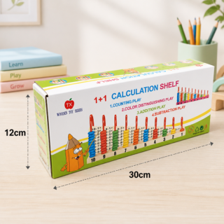 Abaco de madera suma montessori 12x30cm en caja