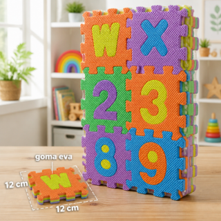 Letras y numero de goma eva 12x12cm