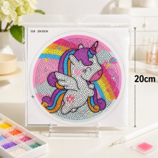 Cuadro diamante circular 20cm en bolsa