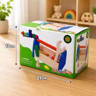 Banco de herramientas de madera 13x21cm en caja