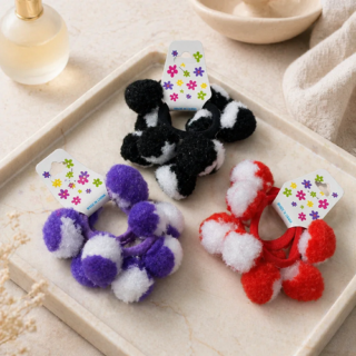 Colita de pelo c/pompo x2pcs