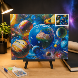 Cuadro diamante PLANETAS 40x50cm