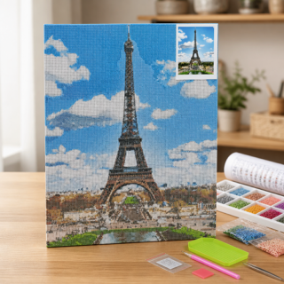 Cuadro diamante TORRE EIFEL 40x50cm