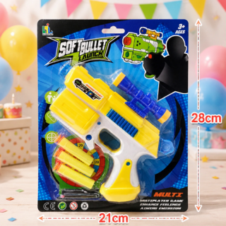 Pistola lanza dardo x3 c/mira 21x28cm en blister