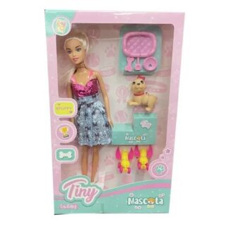 Muñeca TINY C/MASCOTA en caja 20x33cm