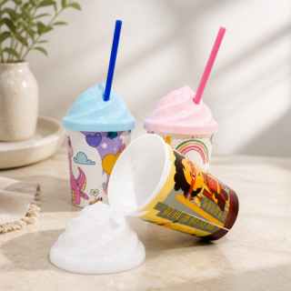 Vaso 300cc infantil con tapa helado y sorbete