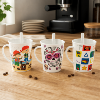 Vaso con asa y sorbete infantil