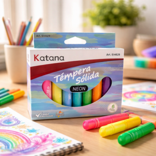 Tempera solida KATANA x6 NEON