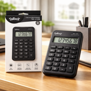 Calculadora portatil TALBOT 8 digitos NEGRA