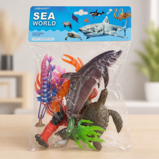 Animales de mar en bolsa