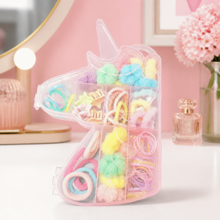 Set colitas y hebillas estuche unicornio