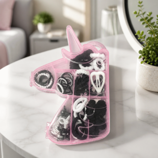 Set colitas y hebillas estuche unicornio