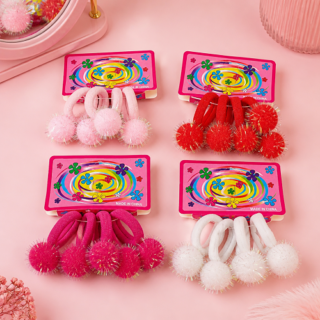 Colita de pelo c/pompon x4pcs