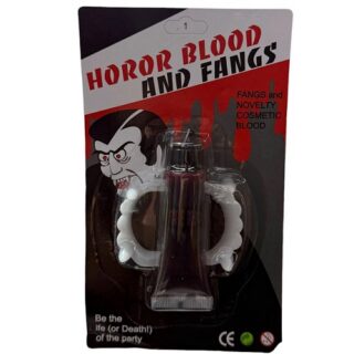 Sangre falsa con dientes vampiro 14.2ml